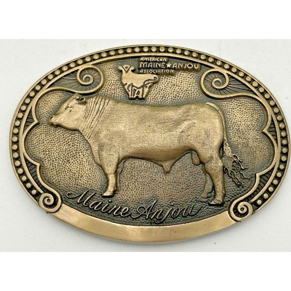 TONY LAMA Maine Anjou Bull Cow Sire Belt Buckle Cattle Breed Series FIRST Ed